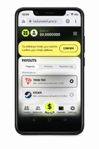 lucky watch withdrawl interface